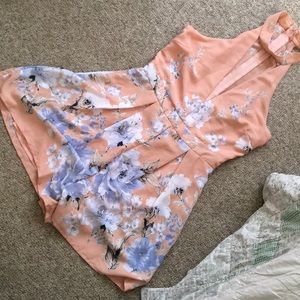 Pink floral romper
